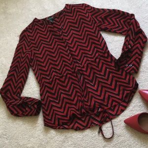 RALPH LAUREN PS CHEVRON DESIGN TAB SLEEVE TOP